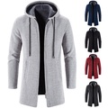 Herren Pullover Strickjacke Pullover Hoodie Zip Pullover Reißverschluss Pullover Jacke Gerippt Stricken Tunika Strick Feste Farbe Mit Kapuze Basic Stilvoll Outdoor Täglich Bekleidung Winter Herbst Lightinthebox