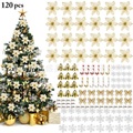 Lighinthebox, 120 stücke weihnachtsblume set weihnachtsbaum dekoration anhänger kunststoff blume simulation blume Lightinthebox