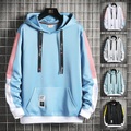 Herren Hoodie Sweatshirt Kapuze Schwarz Blau Leicht Blau Grau Weiß Mit Kapuze Farbblock Tasche Arbeit Täglich Festtage Basic Strassenmode Casual Frühling Herbst Bekleidung Kapuzenpullover Lightinthebox