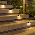 4 stücke solar schritt lichter im freien wasserdicht smart control sensor zaun treppe licht garten im freien zaun hof deck gehweg dekoration solar lampe Lightinthebox