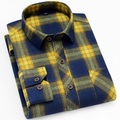 Herren Oberhemd Knopfhemd Kariertes Hemd trachtenhemd Kragenhemd Umlegekragen Winter Herbst Langarm Blau-Grün Gelb Marineblau Schottenstoff Hochzeit Outdoor Bekleidung Lightinthebox