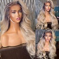 Remy Menschenhaar 13x4 Spitzenfront Perücke Freier Teil Brasilianisches Haar Große Wellen Blond Perücke 150% Haardichte mit Babyhaar Leimlos Vorgerupft Für Damen Lang Echthaar Perücken mit Spitze Lightinthebox