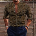 Herren Hemd Blumen Ständer Gelb Schwarz 3D-Druck Outdoor Strasse Langarm Button-Down Bedruckt Bekleidung Modisch Designer Casual Atmungsaktiv Lightinthebox