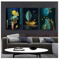 Lighinthebox, 1 Tafel botanische Drucke, grüne und goldene Blätter, Wandkunst, modernes Bild, Heimdekoration, Wandbehang, Geschenk, gerollte Leinwand, ungerahmt, ungedehnt Lightinthebox