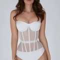 Korsett Damen Korsett-Tops Hochzeitsfeier Party Abend Übergröße Weiß Brustkorsett Schnüren Bauchkontrolle Push-Up Hosen Einfarbig Ganzjährig Lightinthebox
