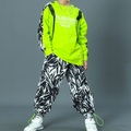 Kinder Jungen Sweatshirt Hose Kleidungsset 2 Stück Langarm Grün Buchstabe Patchwork Kordelzug Party Outdoor Modisch Cool 7-13 Jahre Lightinthebox