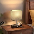 schlafzimmer tischlampe amerikanisch einfach nordisch knopf dimmen handy halterung usbc wiederaufladbare nachttischlampe Lightinthebox