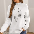 Damen Pullover Strickwaren Gerippt Stricken Strick Blumen Ständer Stilvoll Casual Outdoor Täglich Winter Herbst Grau Weiß S / Langarm / Regular Fit / Ausgehen Lightinthebox