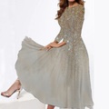 Damen Casual kleid Schaukelkleid Midikleid Gold Grau Langarm Farbverlauf Tasche Winter Herbst Frühling Rundhalsausschnitt Modisch Täglich Wochenende 2023 S M L XL XXL 3XL Lightinthebox