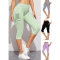 Damen-Capri-Leggings mit Taschen hohe Taille Hosen Bauchkontrolle Po-Lift 4-Wege-Stretch grün lila grau Yoga Fitness Fitnessstudio Workout Sommer Sport Activewear dehnbar Lightinthebox