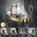 badezimmerregal aluminium acryl gebürstet schwarz und golden wandhalterung dreieck dusche ecke lagerregal bad accessoires einschichtig Lightinthebox
