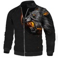 Herren Mantel Warm Sport Natur Reisverschluss Tier Löwe Grafik-Drucke 3D-gedruckte Grafik Stehkragen Modisch Jacken Oberbekleidung Langarm Zip Herbst Winter Lightinthebox