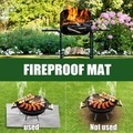 Feuerfeste Matte Feuerstelle für den Außenbereich Ofen-Isoliermatte Kohlenbecken Feuerfeste Grillmatte Quadratische Schutzmatte Lightinthebox