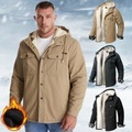 Herren Sherpa gefütterte Fleece Kapuzen-Hemdjacke Wattierte Jacke Mantel Arbeitsflanell Button-Down-Hemdjacke Winter Outdoor thermisch warm winddicht leichte Oberbekleidung Parka Jagd Ski Snowboard Angeln Lightinthebox