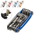 Lighinthebox, 12-in-1-Multifunktions-Fahrradreparatur-Werkzeugsatz - Schlitzschraubendreher, Kreuzschlitzschraubendreher, Inbusschlüssel, universeller Kettenbrecher, Speichenschlüssel, mit 1 Stück Fahrradreifen-Hebeleisen Lightinthebox