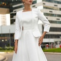 Lighinthebox, Bolerojacke Braut Wraps Mäntel / Jacken Brautkleidung Langarm Satin Hochzeit Schals Mit Pure Farbe Für Hochzeit Herbst Lightinthebox