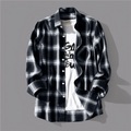 Herren Hemd Knopfhemd Kariertes Hemd trachtenhemd Lässiges Hemd Sommerhemd Plaid / Karomuster Umlegekragen Schwarz Weiß Rote Blau Print Outdoor Strasse Langarm Button-Down Bedruckt Bekleidung Modisch Lightinthebox