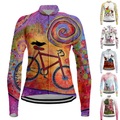 Damen Radtrikot fahrradbekleidung Fahrradtrikot Langarm Fahhrad Trikot Shirt mit 3 Gesäßtaschen MTB Mountain Rennrad Atmungsaktiv Rasche Trocknung Feuchtigkeitsabsorbierend Reflexstreiffen Purpur Lightinthebox