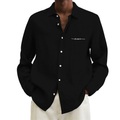 Herren Hemd Umlegekragen Herbst Frühling Langarm Schwarz Rote Blau Glatt Outdoor Strasse Bekleidung Button-Down Lightinthebox