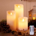 LED-Kerzen flammenlos flackernde Stumpenkerzen mit Fernbedienung und Timer batteriebetrieben 3D-Docht echtes Wachs elfenbein warmes Licht LED-Stumpenkerzen für die Heimdekoration im Innenbereich Lightinthebox