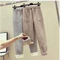 Damen Fleecehosen Jogginghose Trainingshose Karottenhose mit schmal zulaufendem Schnitt Schwarz Kaki Grau Casual Legere Kleider Casual Tasche Mikro-elastisch In voller Länge warm halten Einfarbig M L Lightinthebox