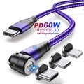 kreisförmige pd60w Diamantlampe magnetische Saugleitung Handyaufladung 3-in-1 magnetische Saugleitung 540 Grad 3a Schnellladebiegedatenleitung Lightinthebox