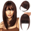 Lighinthebox, Clip-in-Pony für Frauen 100% Haarverlängerung French Pony Fransen mit Schläfen Haarteile Clip-on French Pony flacher Pony Clip gebogener Pony für den täglichen Gebrauch Lightinthebox