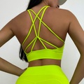 Lighinthebox, Damen Gurt Sport Bustier bh Yoga Top Mittlere Unterstützung Rückenfrei Capri Feste Farbe Schwarz Grün Elasthan Yoga Fitness Fitnesstraining Sport-BHs Shirt Sport Sportkleidung Atmungsaktiv Rasche Lightinthebox