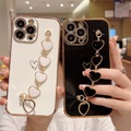 Telefon Hülle Handyhüllen Für Apple Rückseite iPhone 14 Pro Max 13 12 11 Pro Max Mini X XR XS 8 7 Plus Beschichtung Ganzkörperschutz mit Handschlaufe Herz Einfarbig TPU Lightinthebox