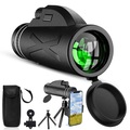 80 x 100 Monokular-Teleskop Hochleistungs-Prismen-Monokular-HD-Dual-Fokus-Zielfernrohr, tragbar, wasserdicht, beschlagfrei mit Smartphone-Halterung Stativ für die Vogelbeobachtung, Jagd, Camping, Lightinthebox