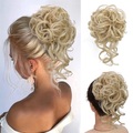 Messy Bun Haarteil Messy Hair Bun Haargummis für Frauen Zerzaustes Hochsteckfrisur-Brötchen Synthetisches gewelltes lockiges Chignon-Pferdeschwanz-Haarteil für den täglichen Gebrauch Lightinthebox