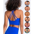 Lighinthebox, Damen Sport Bustier bh Hohe Unterstützung mit am Rücken überkreuzten Trägern Herausnehmbares Polster Feste Farbe Violett Smaragdgrün Elasthan Yoga Fitness Fitnesstraining BH-Oberteil Sport Lightinthebox