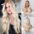 blonde perücke platinblonde perücken für damen lange blonde perücke für damen ombre blonde perücken mit dunklem ansatz naturhaar hitzebeständig Lightinthebox