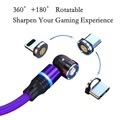 3-in-1-Multi-Ladekabel 3,3 Fuß (1 m) 6,6 Fuß (2 m) drehbarer USB-A-zu-Blitz / Mikro- / Typ-C-Schnellladenylon geflochtener Magnet für Gaming-Samsung-Xiaomi-Huawei-Telefonzubehör Lightinthebox