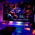 Galaxie Katze Schwarzlicht UV-reaktiver Wandteppich, Kunstdekor, Decke, Vorhang, Picknick, Tischdecke, zum Aufhängen, Zuhause, Schlafzimmer, Wohnzimmer, Wohnheim, Dekoration, Polyester Lightinthebox