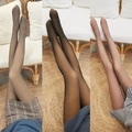 Damen Strumpfhosen Transparente Strumpfhosen Fleece-Futter Herbst Winter Strumpfhose warm halten elastisch Modisch Casual Hautfarben Pures Schwarz Grau-Zehenlos Dünn Dick Verdicken Lightinthebox