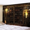 Lighinthebox, Vintage Bücherregal Wandteppich zum Aufhängen Arbeitszimmer Bild Kunst Wandteppich Retro Bücherregal Wandkunst Bibliothek Bohemian Hippie Schlafzimmer College Wohnheim Dekor Lightinthebox