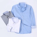 Herren Oberhemd Oxford Hemd Umlegekragen Herbst Frühling Langarm Schwarz Weiß Rosa Glatt Hochzeit Outdoor Bekleidung Lightinthebox