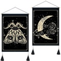 Packung mit 2 Tarot Divination gewebte böhmische Wandteppiche Kunstdekor Decke Vorhang zum Aufhängen Zuhause Schlafzimmer Wohnzimmer Dekoration nordische Baumwolle Leinen Quaste Mond Sterne Insekt Lightinthebox