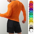 Herren Feuchtigkeitsableitende Hemden T-Shirt Muskelshirt Glatt Rundhalsausschnitt Casual Täglich Langarm Bekleidung Outdoor Komfort Trainieren Lightinthebox