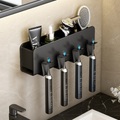 schwarzer zahnbürstenhalter badezimmer toilette nicht perforiert wandmontierter elektrischer mundwasserbecher bürstenbecher wandmontierter raum aluminium lagerregal Lightinthebox
