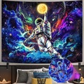 Lighinthebox, Astronaut Schwarzlicht UV-reaktiver Wandteppich Mond Basketball Art Decor Decke Vorhang Picknick Tischdecke hängend Zuhause Schlafzimmer Wohnzimmer Wohnheim Dekoration Geschenk Polyester Lightinthebox