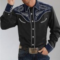 Herren Hemd Westernhemd Grafik-Drucke Umlegekragen Schwarz Outdoor Strasse Langarm Button-Down Bedruckt Bekleidung Modisch Strassenmode Designer westlicher Stil Lightinthebox