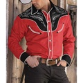 Herren Hemd Westernhemd Blumen Grafik-Drucke Blätter Umlegekragen Rote Outdoor Strasse Langarm Button-Down Bedruckt Bekleidung Modisch Strassenmode Designer westlicher Stil Lightinthebox