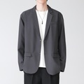 Herren Blazer Langlebig Lässig / Alltäglich Freizeitskleidung Urlaub Gehen Einreihiger Verschluss Umlegekragen Komfort Freizeit Jacke Oberbekleidung Solide / einfarbig Tasche Schwarz Kaki Grau Lightinthebox