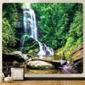 Wald Wasserfall Wandteppich Kunstdekor Decke Vorhang hängend Zuhause Schlafzimmer Wohnzimmer Dekoration Polyester Lightinthebox