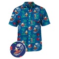 Herren Hemd Weihnachtsmann Kokosnussbaum Grafik-Drucke Umlegekragen Blau 3D-Druck Outdoor Strasse Kurze Ärmel Button-Down Bedruckt Bekleidung Tropisch Strassenmode Designer Komfortabel Lightinthebox