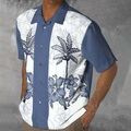 Herren Hawaiihemd Sommerhemd Knopfhemd Lässiges Hemd Strandhemd Blumenhemd Blume Kargen Leicht Blau Outdoor Festtage Kurzarm Bedruckt Bekleidung Hawaiianisch Casual Komfortabel Lightinthebox