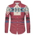 Herren Hemd Grafik-Drucke Geometrie Umlegekragen Fuchsie Grau Outdoor Strasse Langarm Button-Down Bedruckt Bekleidung Vintage Modisch Strassenmode Designer Lightinthebox
