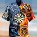 Lighinthebox, Herren Hemd Hawaiihemd Sommerhemd Drache Grafik-Drucke Wurfpfeile Umlegekragen Gelb Casual Festtage Kurzarm Button-Down Bedruckt Bekleidung Tropisch Modisch Hawaiianisch Weich Lightinthebox